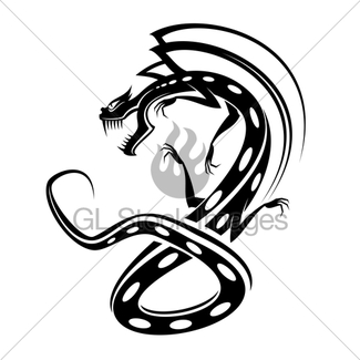 325x325 Dragon Tattoo In Black And White Gl Stock Images