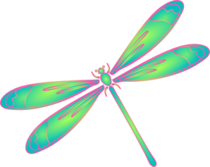 298x237 Dragonfly In Flight Blue Green Pink Clip Art