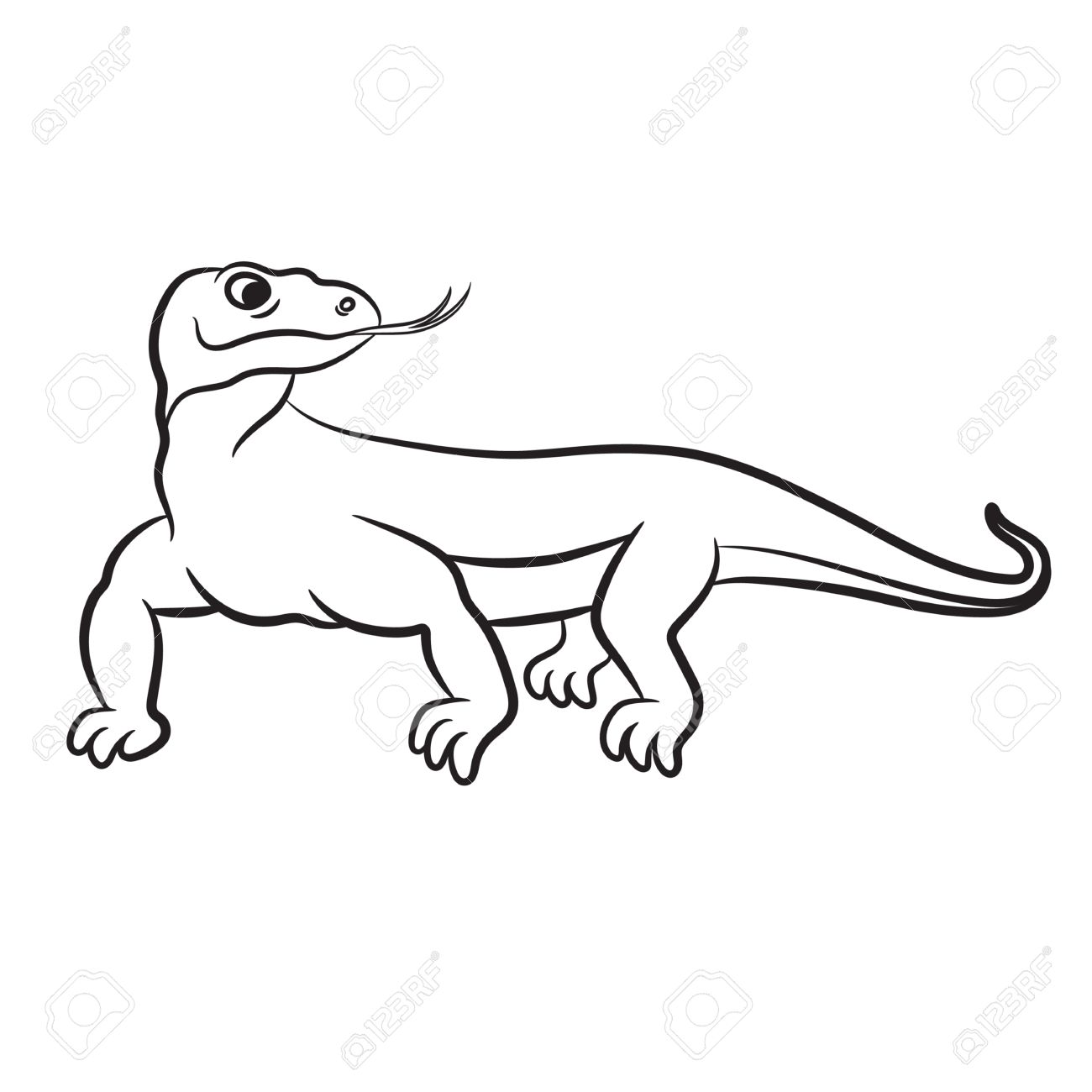1300x1300 Komodo Dragon Clipart Black And White