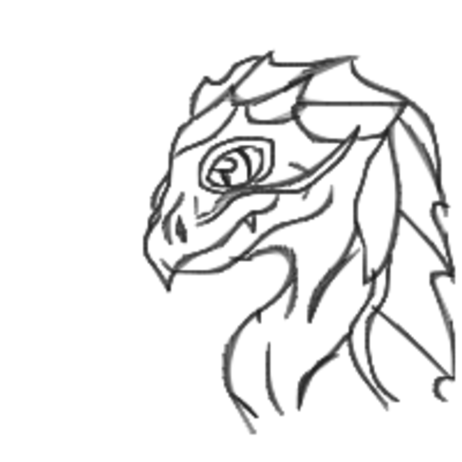 900x900 Black And White Dragon Head By Dragonfang01
