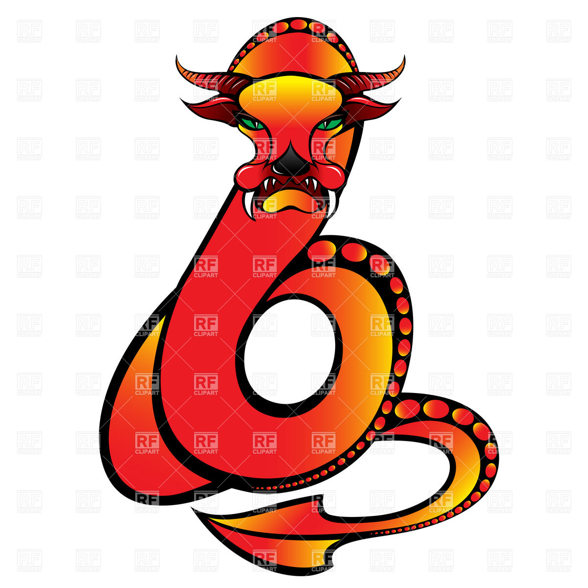 1200x1200 Mythological Snake Dragon Royalty Free Vector Clip Art Image