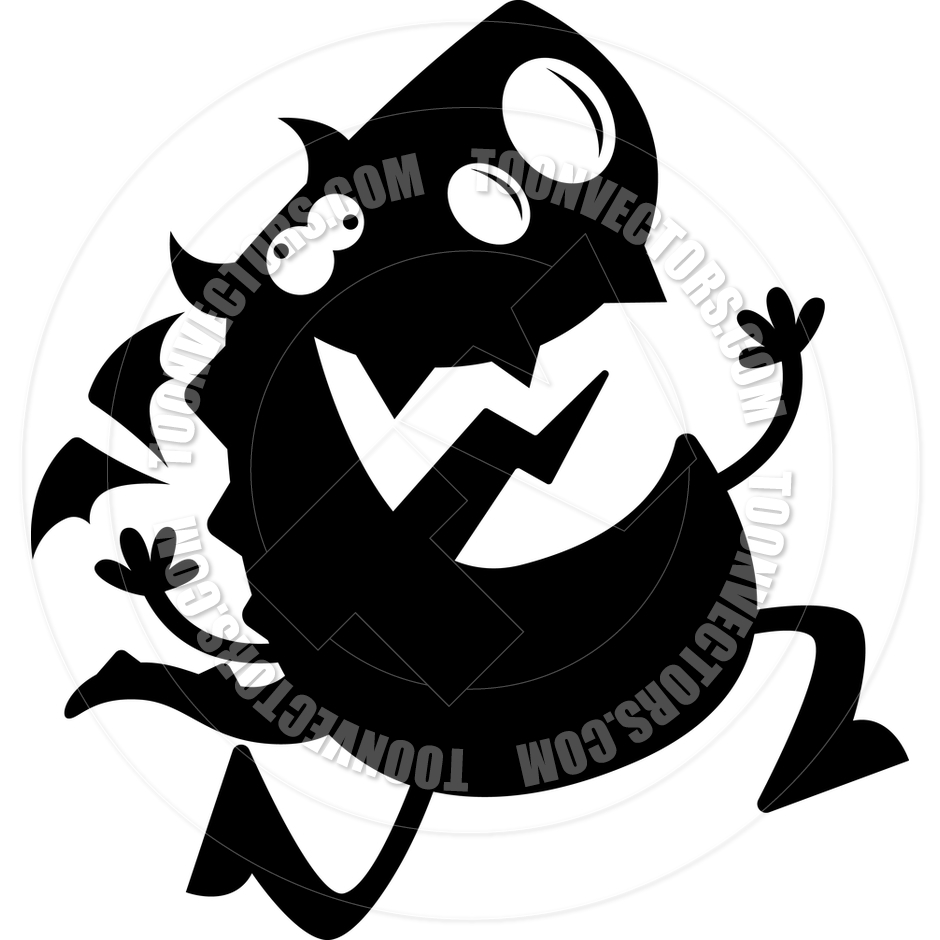 940x940 Cartoon Dragon Silhouette Crazy By Cory Thoman Toon Vectors Eps