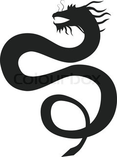 239x320 Two Dragon Silhouettes Stock Vector Colourbox