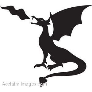300x300 Fire Breathing Dragon Silhouette