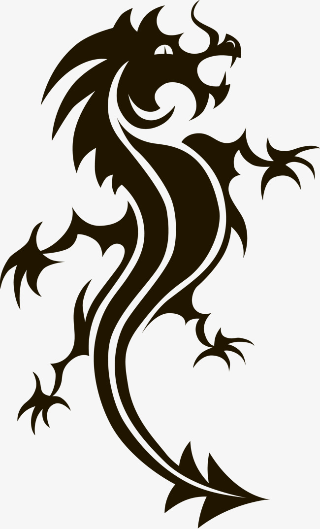 650x1074 Silhouette Chinese Dragon Vector, Sketch, China, Vector