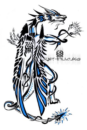 300x447 Tribal Dragon Tattoos