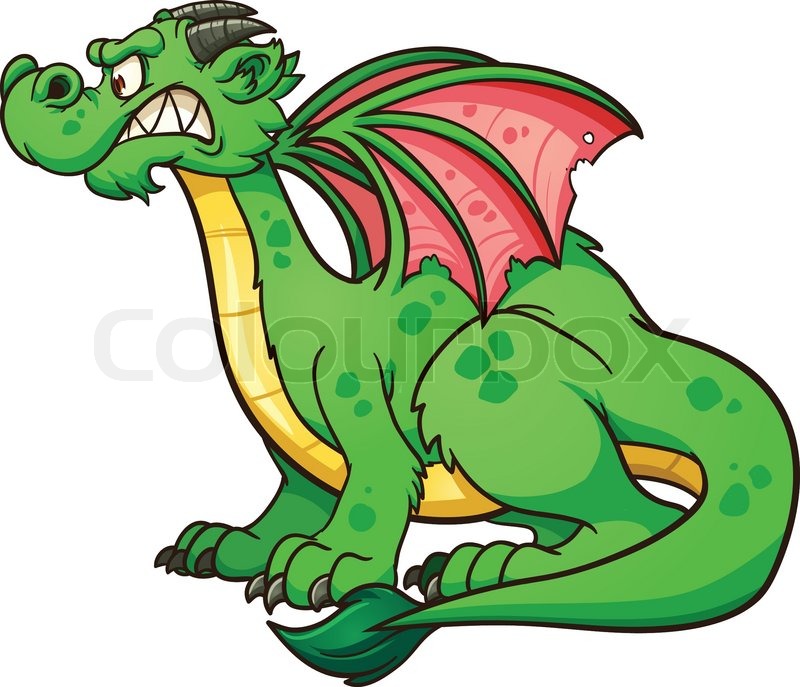 800x687 Cartoon Dragon. Vector Clip Art Illustration With Simple Gradients