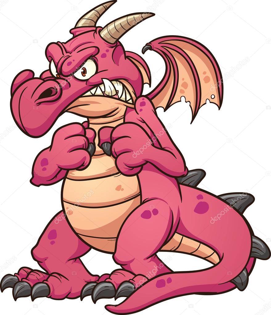 879x1023 Angry Red Dragon Stock Vector Memoangeles