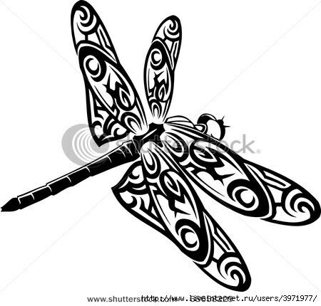 450x430 19 Best Dragonfly Tattoo Outlines Images Design