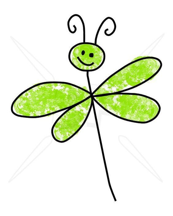 564x705 Dragonfly Clipart Doodle