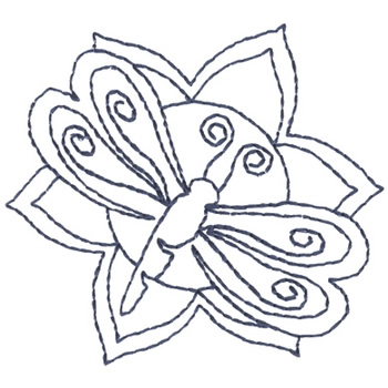350x350 Dragonfly Outline Embroidery Design