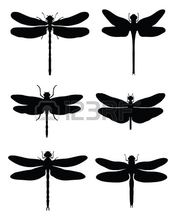 360x450 Set Of Silhouettes Of Dragonflies Royalty Free Cliparts, Vectors
