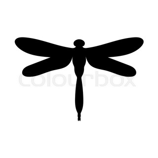 320x320 Silhouette Dragonfly On Postage Stamps Stock Vector Colourbox