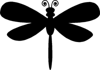 200x140 Dragonfly Silhouette Sticker