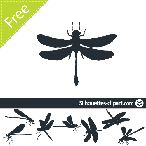 500x500 Dragonfly Silhouette Clipart