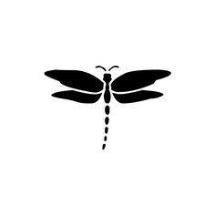 236x236 Royalty Free Vector Logo Icon Of A Black Dragonfly Silhouette