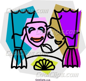 300x285 Comedy And Drama Masks Vector Clip Art