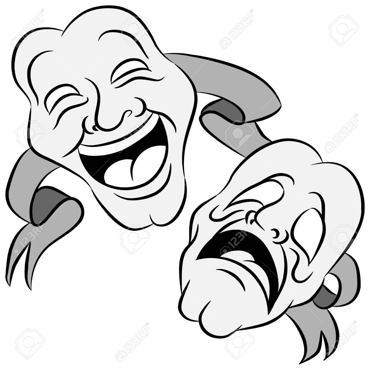 1300x1300 An Image Of A Set Of Drama Masks With Happy And Sad Expressions