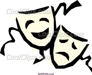 300x246 Theatre Masks Vector Clip Art