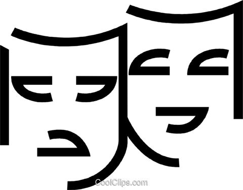 480x376 Comedy And Drama Masks Royalty Free Vector Clip Art Illustration