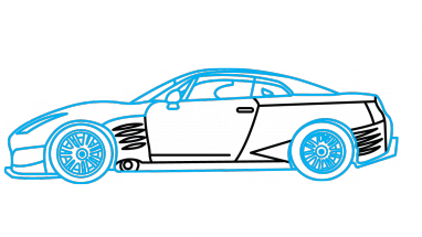 382x215 How To Draw Nissan Gtr, A Car, Easy Step By Step Drawing Tutorial