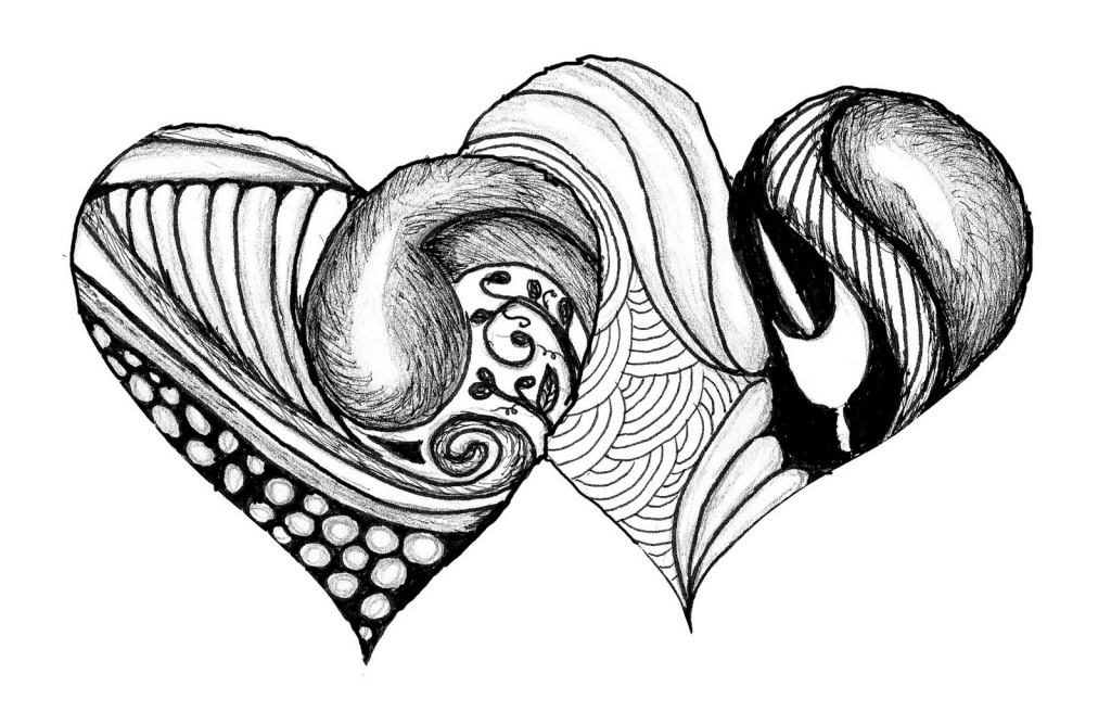 1024x656 Black And White Drawings Black And White Drawings Of Hearts