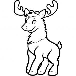 302x302 Drawing Clipart Reindeer