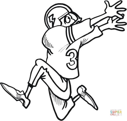 524x498 Football Player Running To Catch The Ball Coloring Page Free