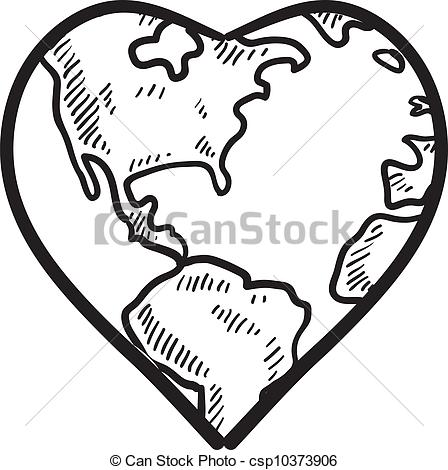 448x470 World With Hearts Clipart