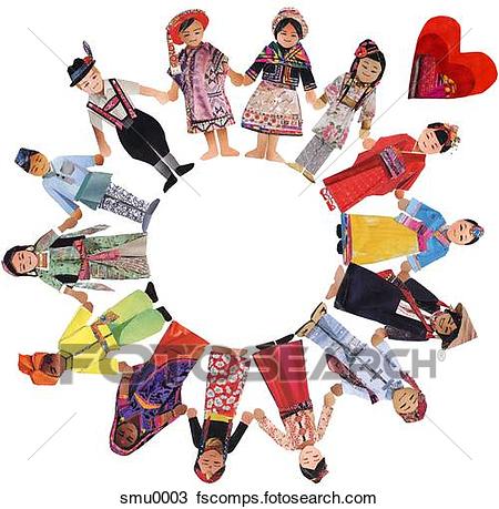 450x459 Drawing Of A Collage Of People From Around The World Holding Hands
