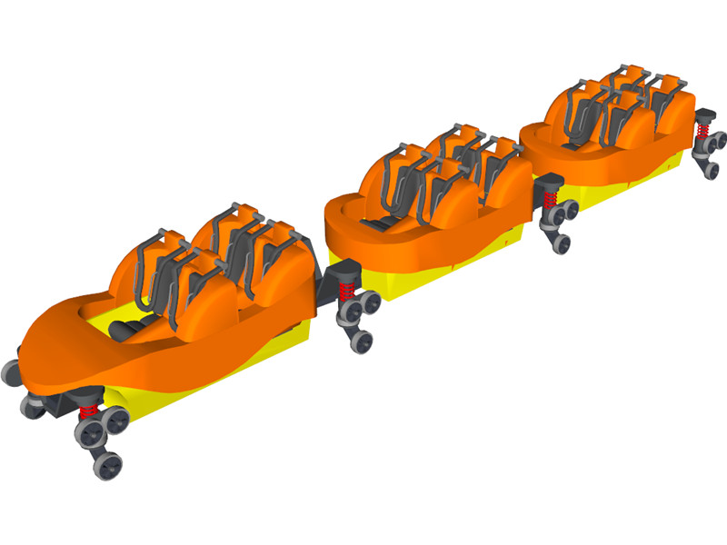 800x600 Roller Coaster Train 3d Model