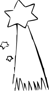 162x299 Drawn Shooting Star Black And White