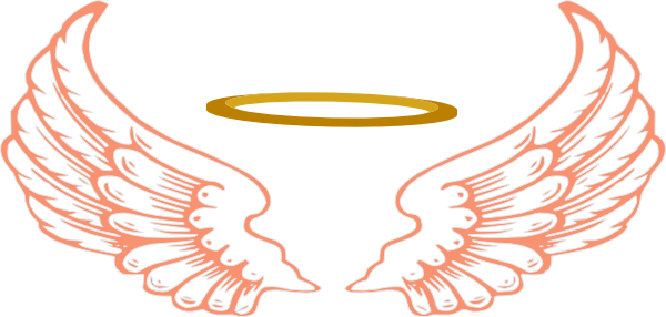 600x286 Angel Wings With Halo Drawings
