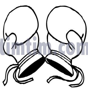 350x369 Free Drawing Of Boxing Gloves Bw From The Category Sports