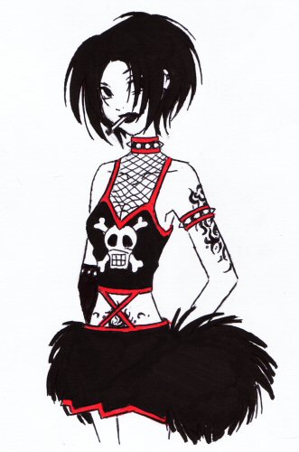 331x500 Goth Cheerleader By Doodlekitten
