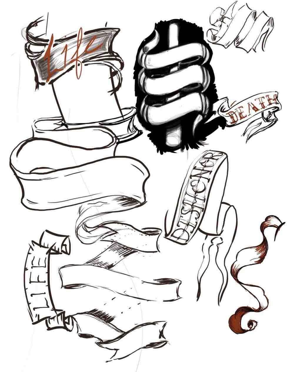 976x1264 Drawings Of Crosses With Banners And Roses