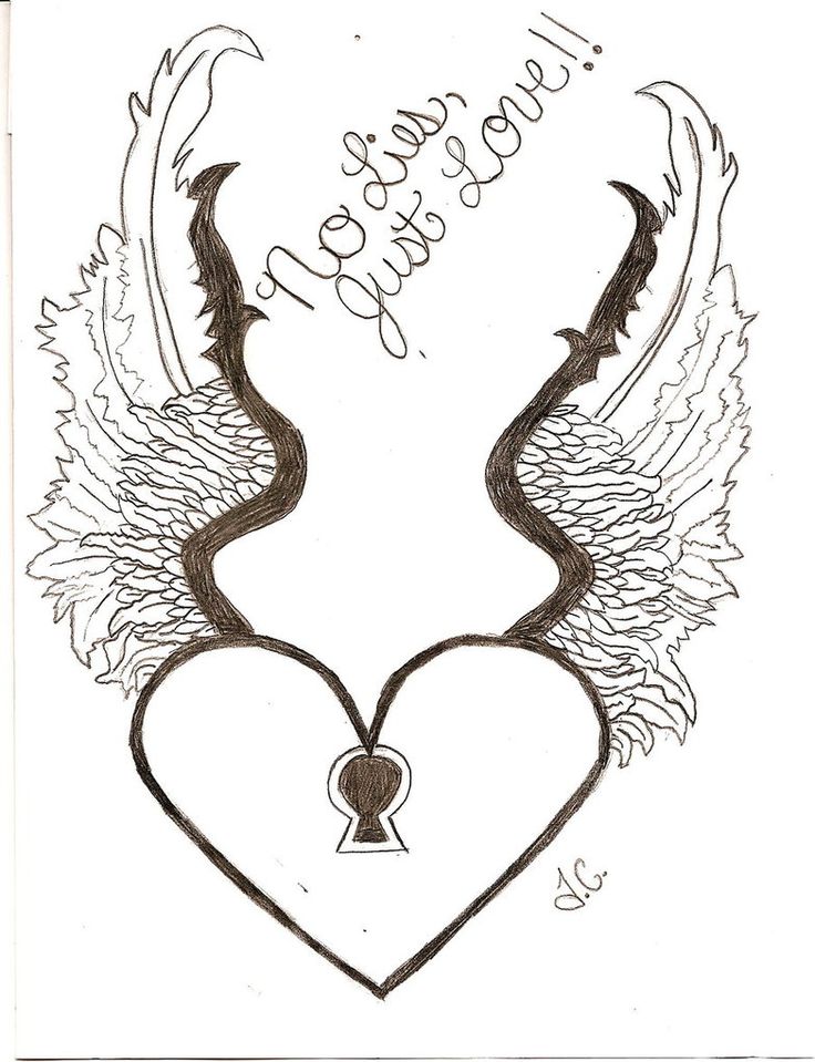 736x959 Drawn Wings Heart