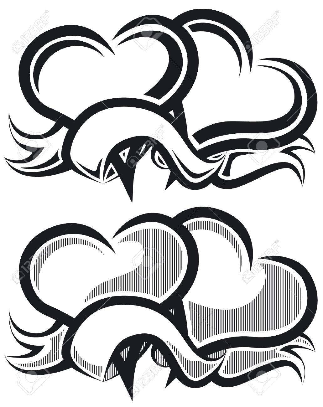 1031x1300 Heart Drawings With Ribbons