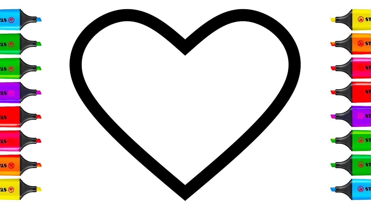 1280x720 How To Draw Hearts For Baby. Drawings And Coloring Book For Kids