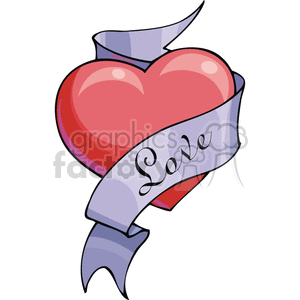 300x300 Royalty Free Heart With A Purple Ribbon Wrapped Around It 145988