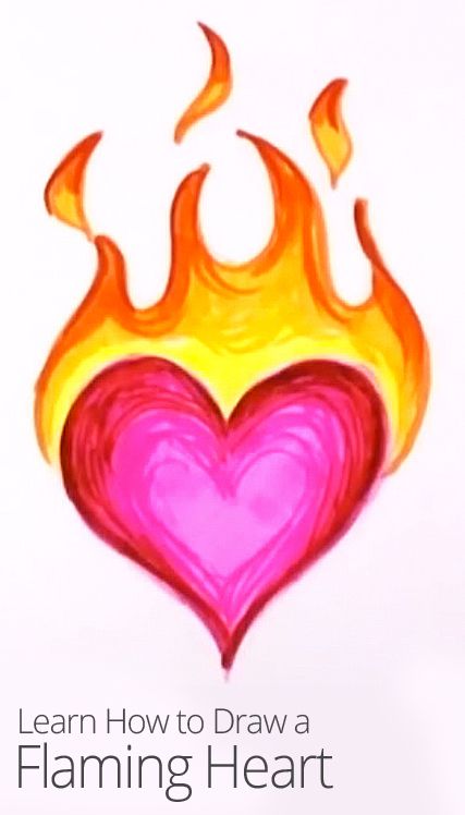 427x748 Clipart Of Hearts With Flames