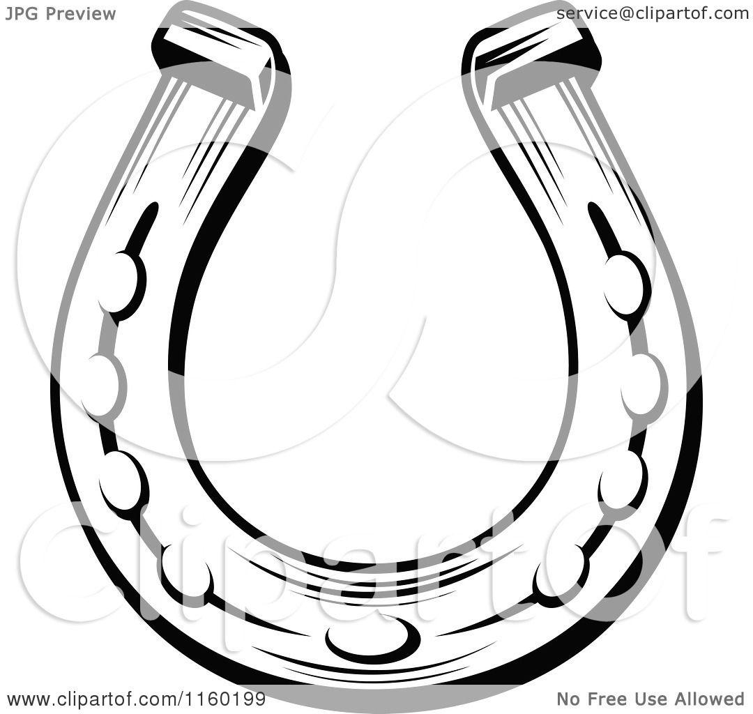 1080x1024 Clipart Of A Black And White Horseshoe 1