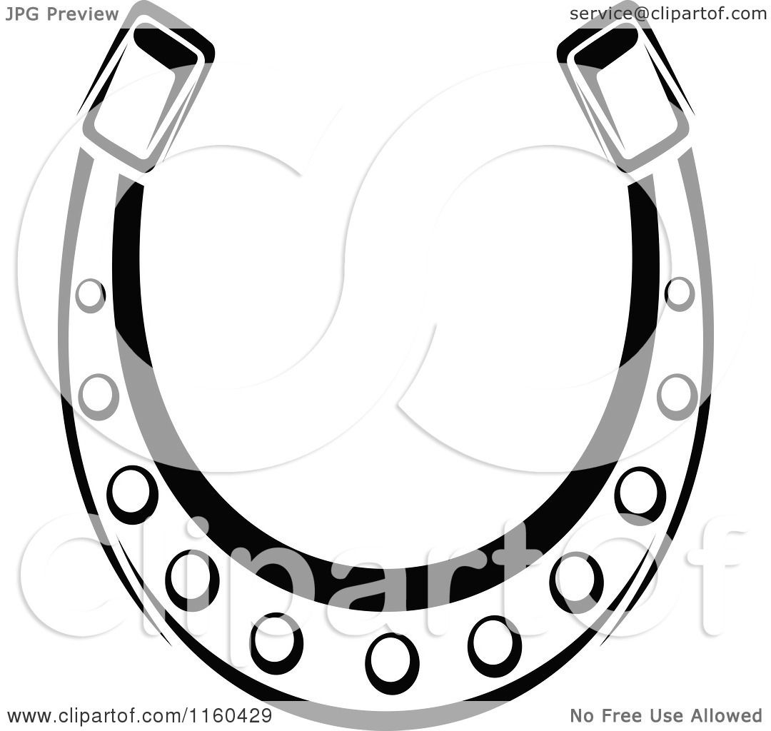 1080x1024 Clipart Of A Black And White Horseshoe 11