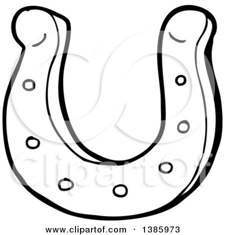 450x470 Clipart Of A Cartoon Horseshoe