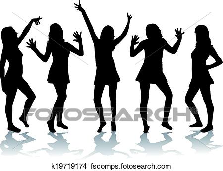 450x345 Clipart Of Dancing Girls