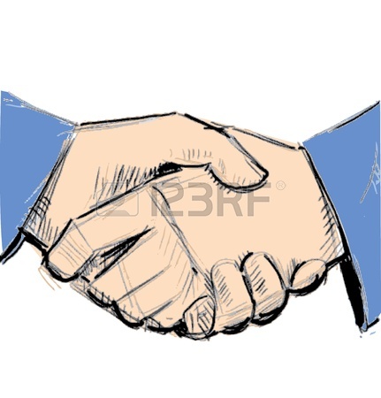 431x450 Hand Shake Vector Sketch Royalty Free Cliparts, Vectors, And Stock