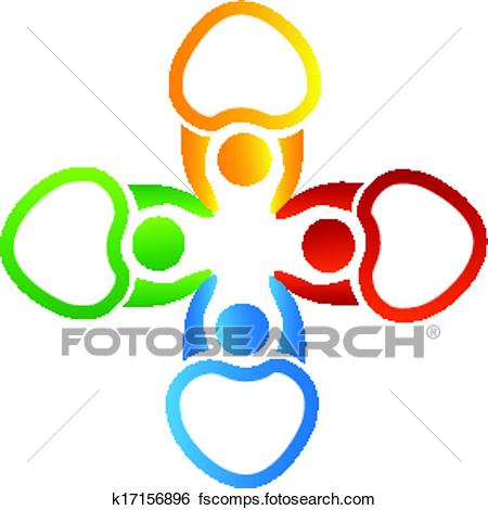 450x470 Clip Art Of Vector Of People Holding Hands Logo K17156896