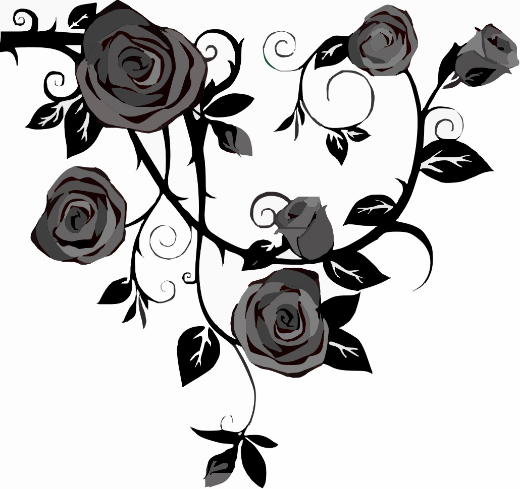 1030x970 Rose Clipart Black And White Happy Birthday Good Morning