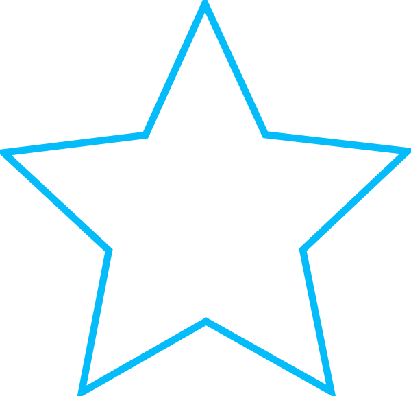 600x577 Blue Star Outline Small Clip Art