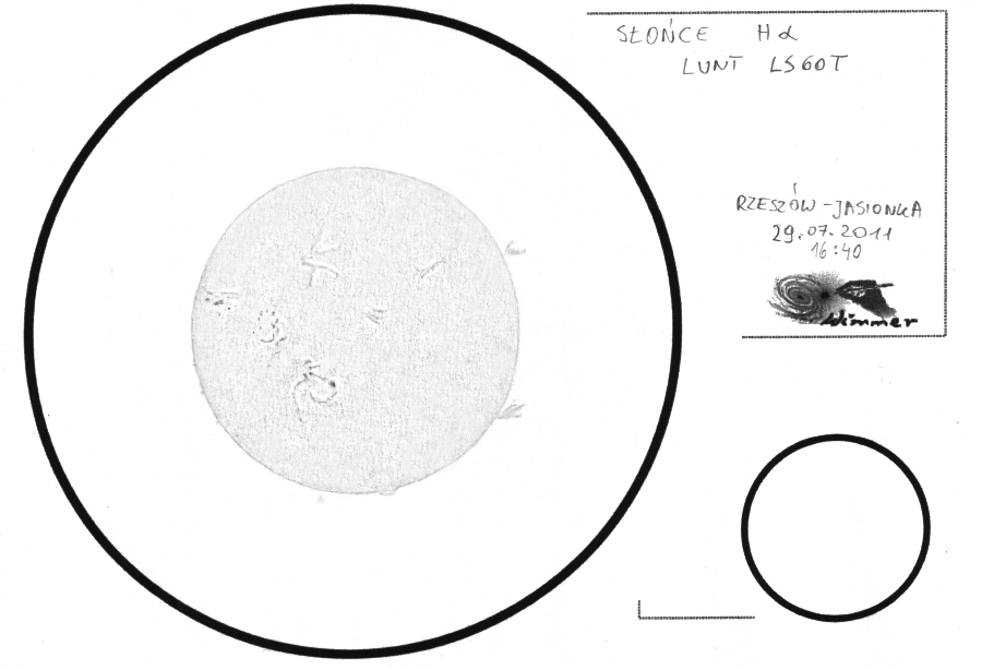 900x614 Sun In H Alpha, July 29, 2011 Astronomy Sketch Of The Day